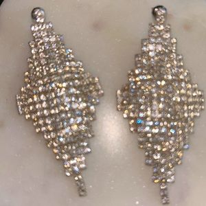 Rhinestone drape earrings